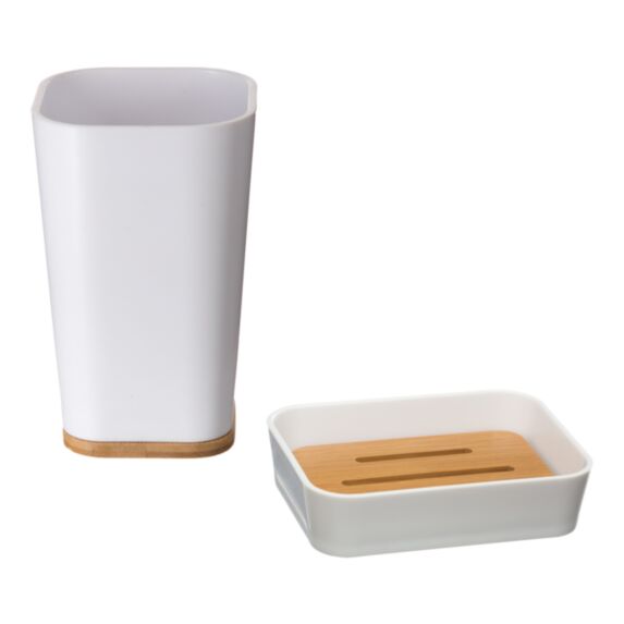 Ensemble gobelet et porte savon Natureo blanc - 5 FIVE SIMPLY SMART