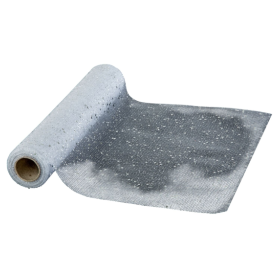 Rouleau de tissu Tulle Paillette 28x500cm argent - FEERIC