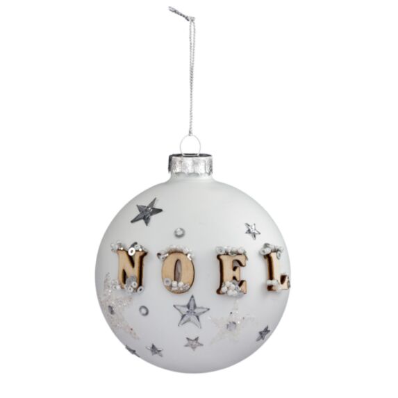 Boule noël verre étoile 80mm - ATMOSPHERA