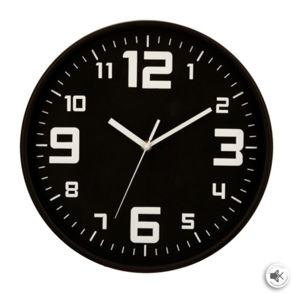 Horloge plastique elian noir Ø30cm - ATMOSPHERA