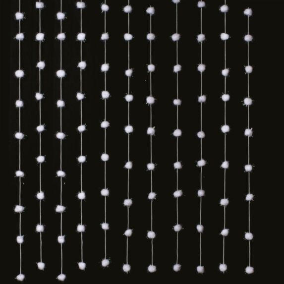 Rideau coton boules 90 cm x 2m