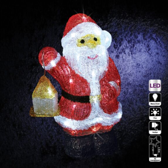 Père noël lumineux 30 cm