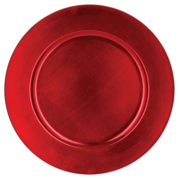 Assiette presentation ronde rouge