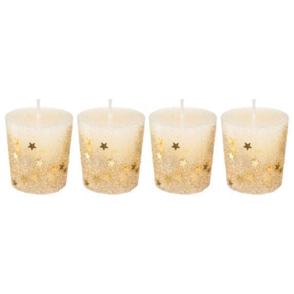 Bougie votive pailletée 48g x4 or - ATMOSPHERA