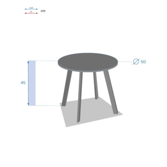 Table basse d'appoint Saona 50cm graphite - HESPERIDE