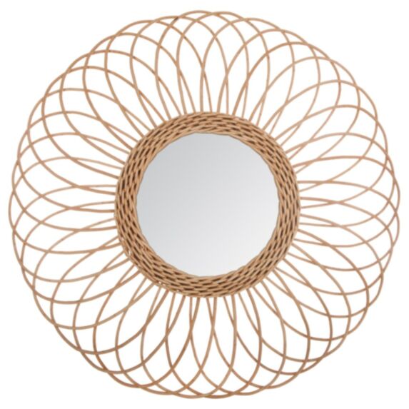 Miroir Rosace Gwenn Beige Rotin ⌀58cm