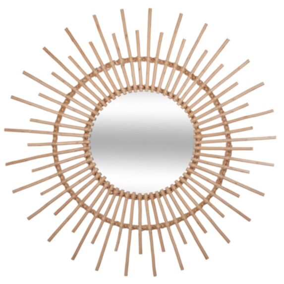 Miroir Rond Rebecca Beige Rotin ⌀76cm - ATMOSPHERA