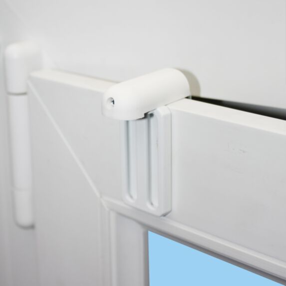 2 supports clips blanc en métal pour fixation de stores