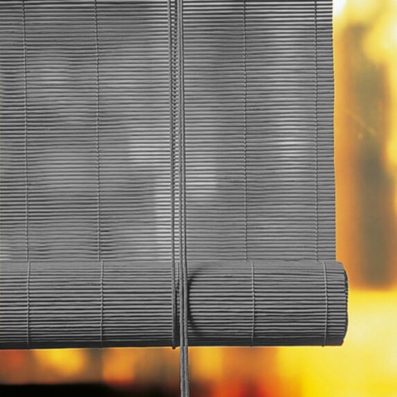 Store enrouleur en bambou Roll'Up gris 120x180cm - MADECO