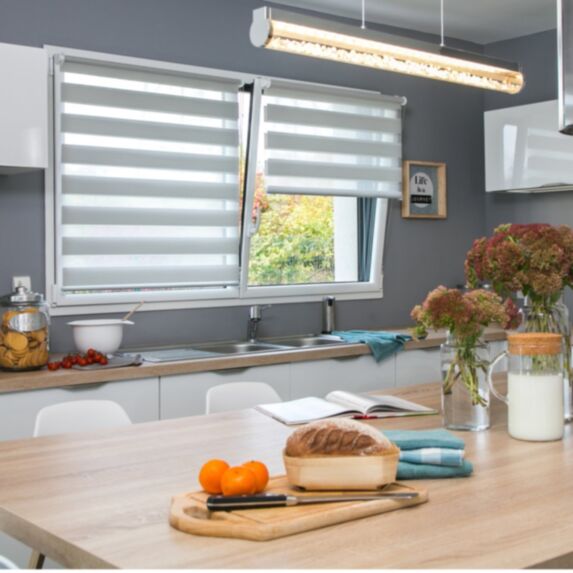 Store enrouleur Jour/Nuit Easy Chic l.72xH.160cm gris - MADECO