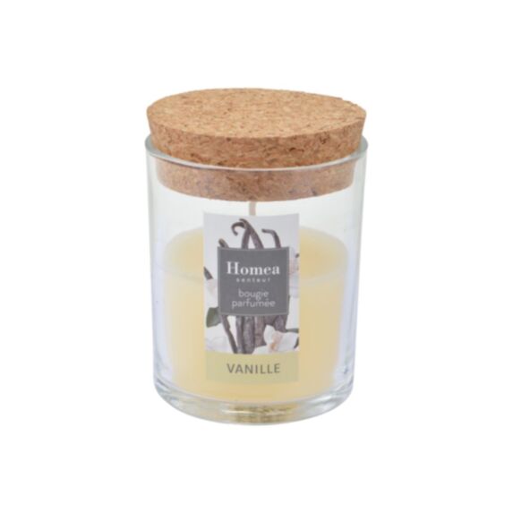 Bougie en pot couvercle Essentiel vanille Ø7 x H9 cm - HOMEA