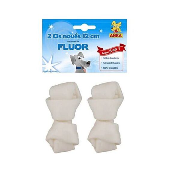 Friandise Chien 2 Os Noués Fluor 12cm - ANKA