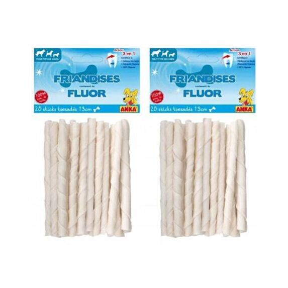 Friandise Chien 25 Mini Sticks Torsades Fluor 13cm - ANKA