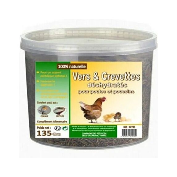 Aliment Volaille Vers et Crevettes 135gr