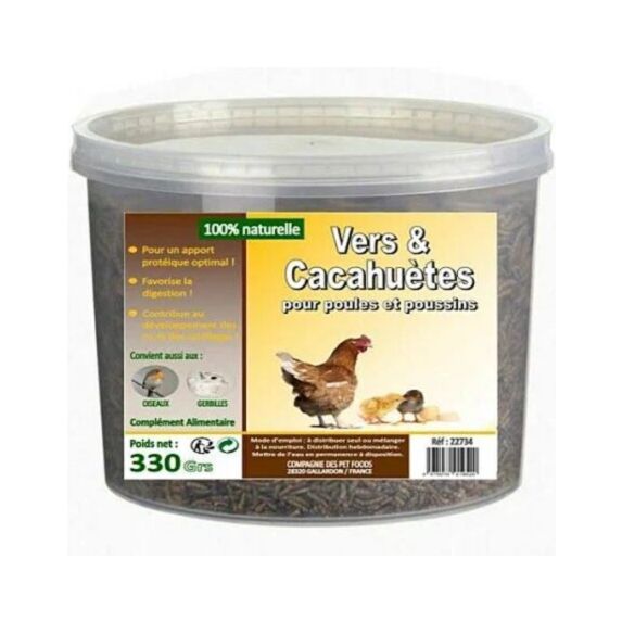 Aliment Volaille Vers de Farine Cacahuète 330gr