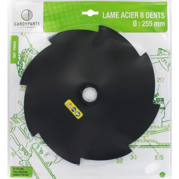 Lames débroussailleuses 8 dents acier - GARDY PARTS