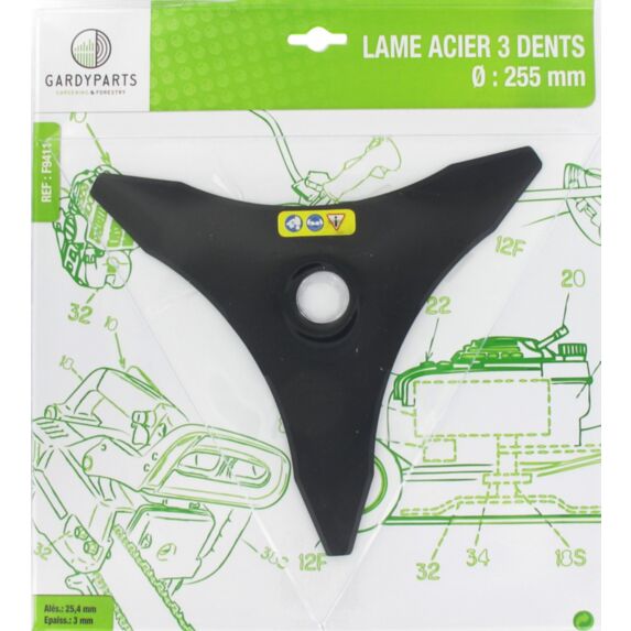 Lames débroussailleuses 3 dents acier - GARDY PARTS