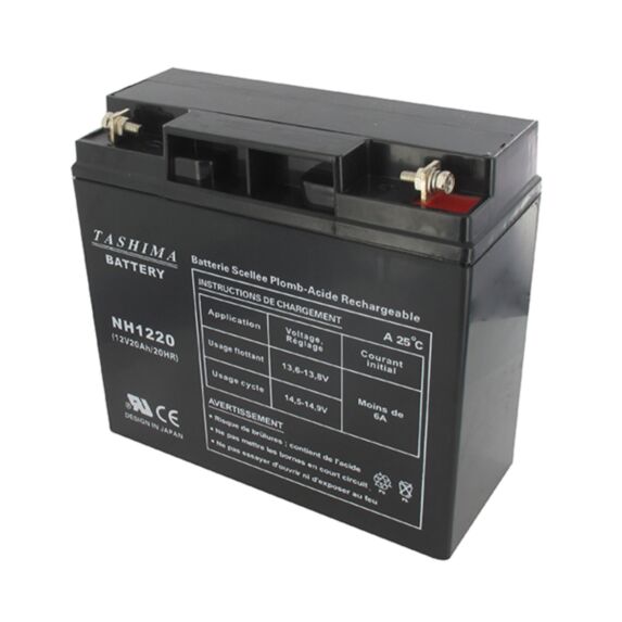 Batterie gel 12V - 20 A avec positif à droite - TASHIMA