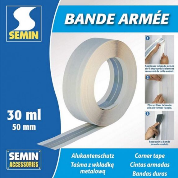 Bande armée papier + acier, 50 mm x 30m SEMIN