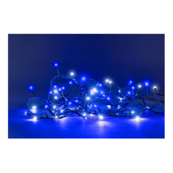 Guirlande flicker 128 led blanc et bleu 8m - BLACHERE