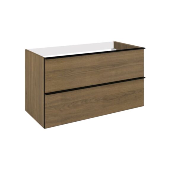 Meuble sous vasque Loft Game 100x55x46cm 2 tiroirs Chêne Cognac - ALLIBERT