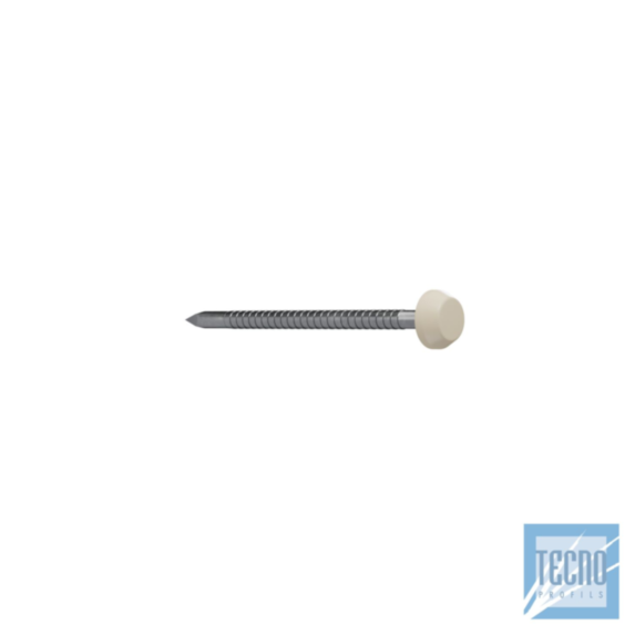 Boite de 250 pointe a tete PVC pour planche de rive couleur sable - longueur 40mm