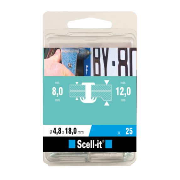 Boîte de 25 rivets aveugle  Ø 4.8 x 18 mm - SCELL IT