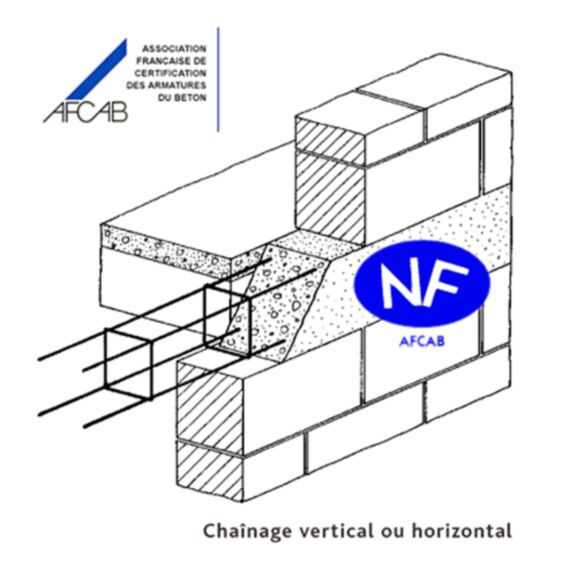 chaînage carré ch12br 3ml 15x15 nf afcab