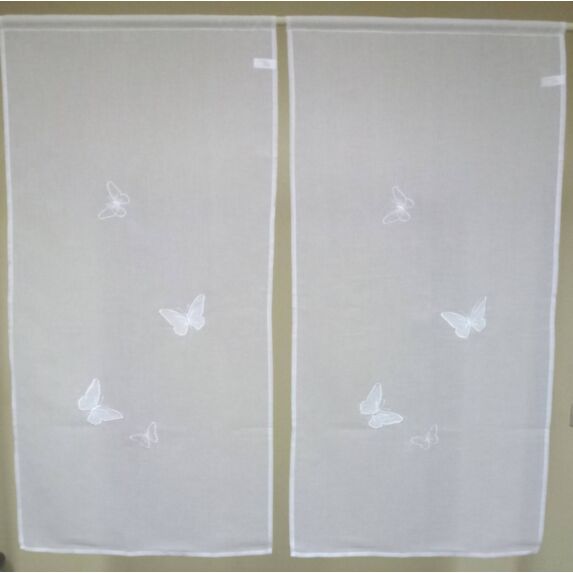 Vitrage droit à la paire 60x120cm blanc 011 - ROCLE