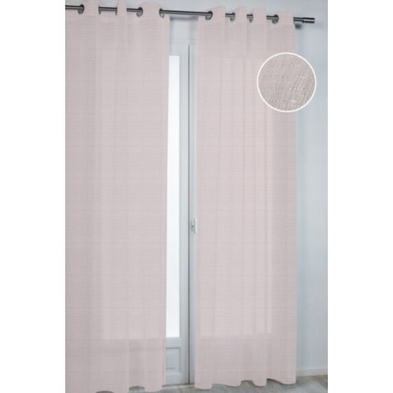 Voilage Glory 140 x 260 cm rose pale fines rayures horizontales - ROCLE