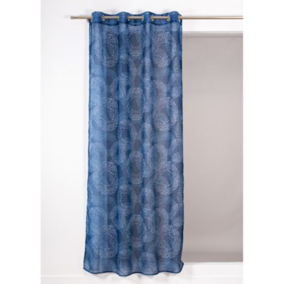 Voilage Indigo 140 bleu 140x240cm - ROCLE
