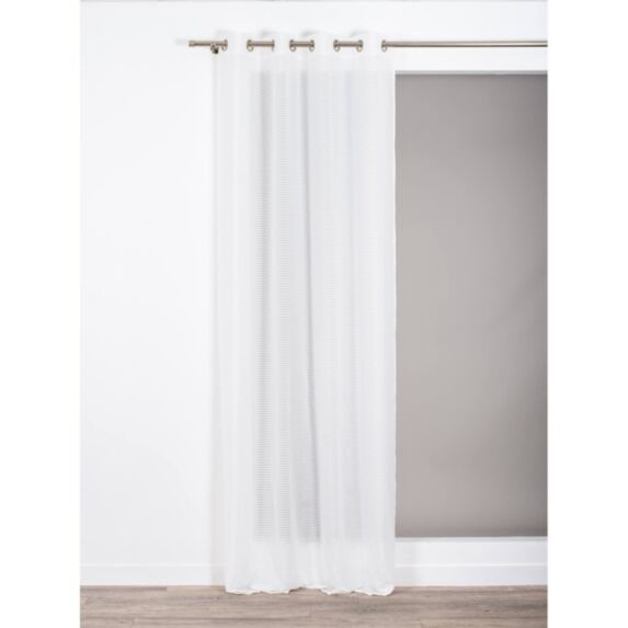 Voilage evanescence jacquard rayure horizontales 140x240cm ivoire