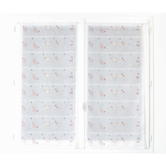 Voilage Modulaire Brodé Poulettes blanc - ROCLE