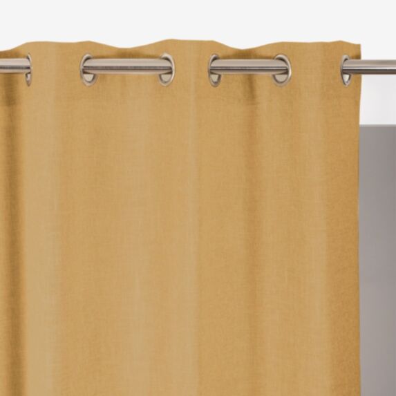Rideau ameublement naturel uni 70% polyester 30% viscose 140x260 brun - ROCLE