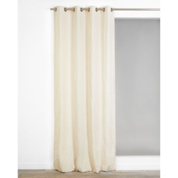 Rideau ameublement brodé volutes beige - ROCLE