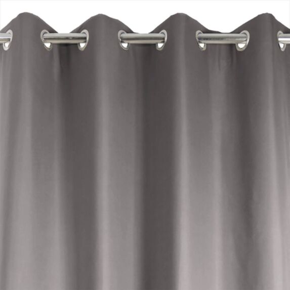 Rideau 135x240cm 8 œillets atlas occultant thermique gris foncé - JBY CREATION