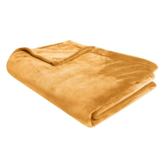 Plaid Oggya jaune ocre 120x180cm - JBY CREATION