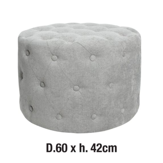 Pouf 60x60x42cm Wilma gris perle - JBY CREATION