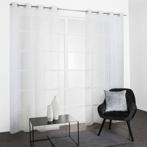 Voilage Elaia Blanc Argent 140x240cm