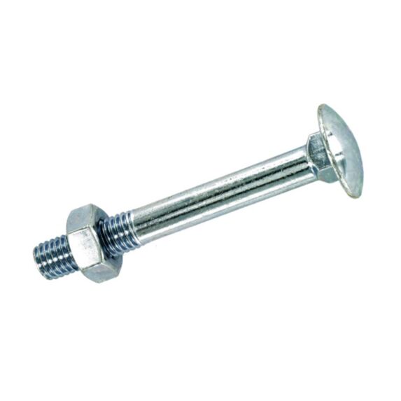 20 boulons tête ronde collet carrré acier zingué 6x80 - INVENTIV