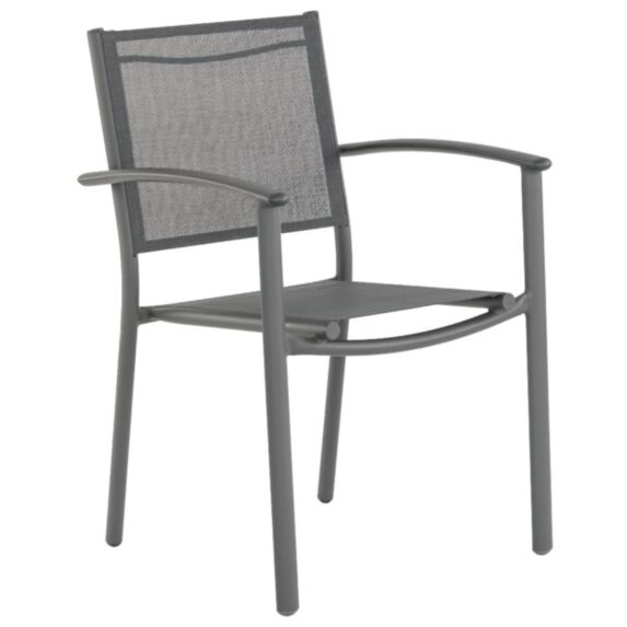 Fauteuil de jardin Pop2 Alu + Tixline Anthracite - INVENTIV