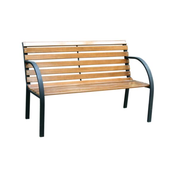 Banc de jardin bois + métal Park 122x62x80cm - INVENTIV