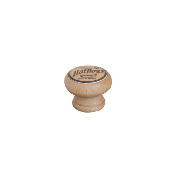 Bouton meuble Hot Dog Bois ø40mm h29mm - B BEAUTY