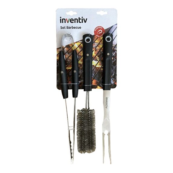 3 accessoires de cuisson Fourchette + Pince + Spatule -INVENTIV