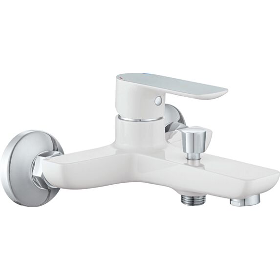 Mitigeur bain/douche Acadia chromé-blanc - INVENTIV