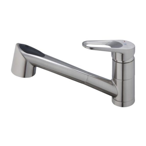 Mitigeur évier à douchette Tokyo façon inox  - INVENTIV