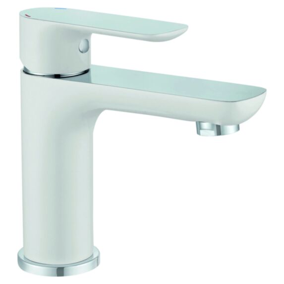 Mitigeur lavabo Acadia chromé blanc - INVENTIV