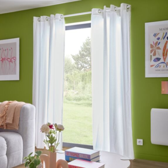 Rideau en coton Jaya 140x240cm blanc - INVENTIV
