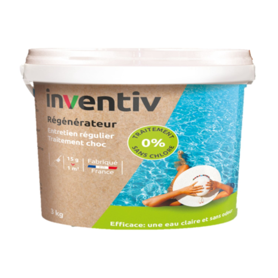 Régénérateur Traitement de l'eau Piscine et Spa Seau 3kg - INVENTIV