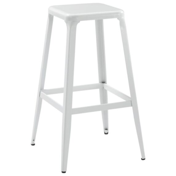 Tabouret de bar Charly blanc H76 cm - INVENTIV